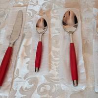 Tupperware - Set 4x posate rosse - posto tavola