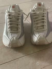  Nike Shox R4 White Metallic Silver