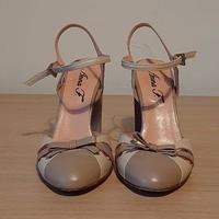 Slingback Anna F. beige/tortora n° 36 con tacco