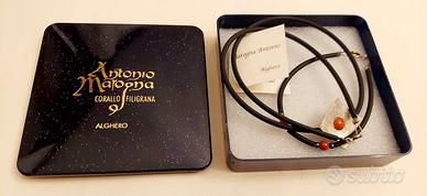 Collana pendente argento/bracialetto corallo rosso