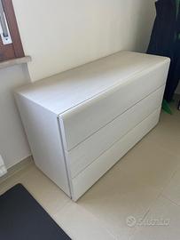 Cassettiera  legno bianco 125x50