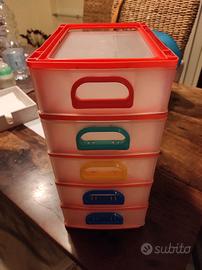 Cassettiera colorata plastica a 5 cassette €5