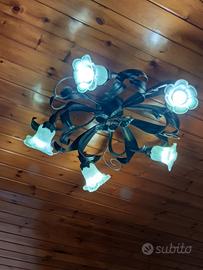 Set Lampadario e Lampade Stile Liberty / Floreale