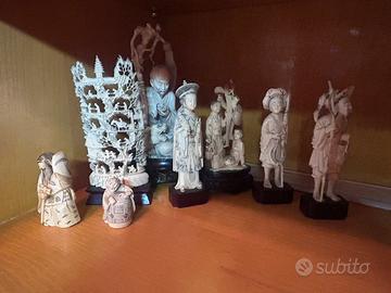 Lotto statue orientali cina giappone netsuke