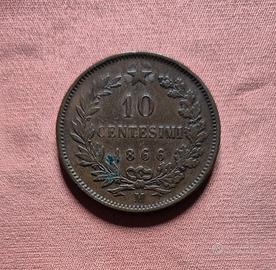 Vittorio Emanuele II (1861-1878) 10 Centesimi 1866