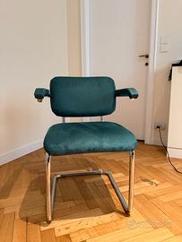 Eleganti sedie da ufficio in alcantara verde