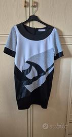 Rinascimento abito tubino taglia M bianco e nero