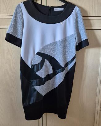 Rinascimento abito tubino taglia M bianco e nero