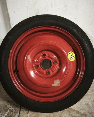 ruotino di scorta 125/70 R15 mai usato, con crick