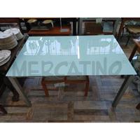 TAVOLO PIANO VETRO CON DUE ALLUNGHE