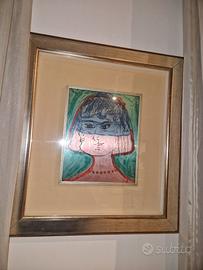 Bruno cassinari litografia su lastra argento origi