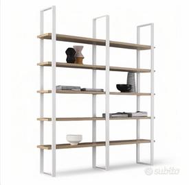 Libreria moderna in ferro e legno