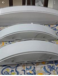 Set 3 plafoniere in vetro formato mezza luna  