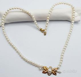 COD.15.24 COLLANA "MILUNA" ORO 18K 750 PERLE MARU'