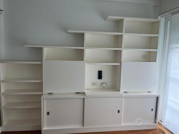 Libreria su misura artigianale c/doppia scrivania