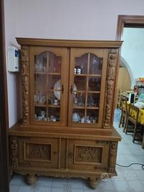 vetrina legno antico intagliato