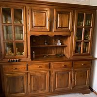 Credenza con Alzata in Legno Massello