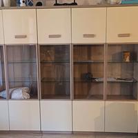 Soggiorno moderno in olmo naturale e bianco