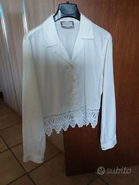 Camicia puro cotone con pizzo