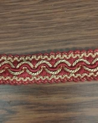 Passamaneria Decorativa Rosso Rubino e Oro 