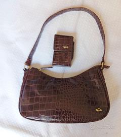 Borsa a tracolla Carpisa in ecopelle marrone cocco