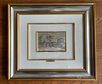 Roma sparita Tevere con Castel Sant Angelo quadro