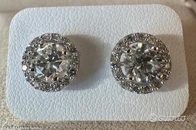 ORECCHINI ORO BIANCO 18kt. CON DIAMANTI ct. 1,76