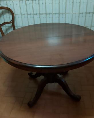 TAVOLO TONDO ALLUNGABILE IN NOCE