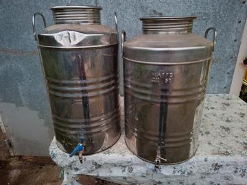 bidoni olio in acciaio con rubinetto a norma