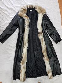 Cappotto lungo vera pelle nera List tg. 44