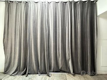 Coppie di tende IKEA di velluto grigio - occhielli