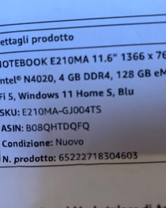 Portatile Asus 11.6^