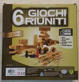 Giochi da tavolo in legno 6 giochi riuniti