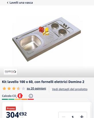 Lavello + fornello elettrico