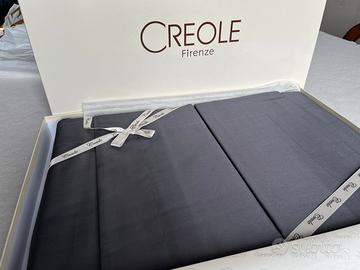 Creole lenzuola matrimoniali raso grigio