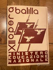 PAGELLA BALILLA FASCIO LITTORIO