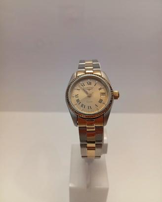 longines donna acciaio e oro  14 kt anni 80