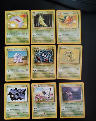 Lotto 9 Carte Pokémon Vintage WOTC Set Base Jungle