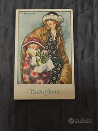 Cartolina Aurelio Bertiglia 1922 buon anno 