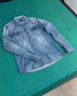 Camicia di jeans uomo denim chiaro – Taglia S