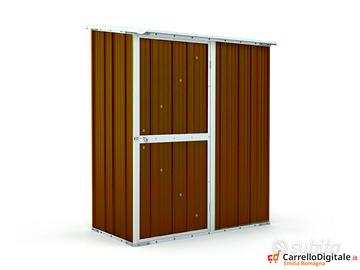 Casetta box giardino Acciaio 155x100 legno scuro