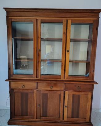 Credenza Vetrina in Legno Massiccio- Arte Povera