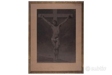 Disegno Cristo sulla Croce 1890 Carboncino Biacca