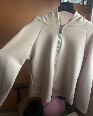 Tuta donna panna nuova / felpa con cap e pantalone