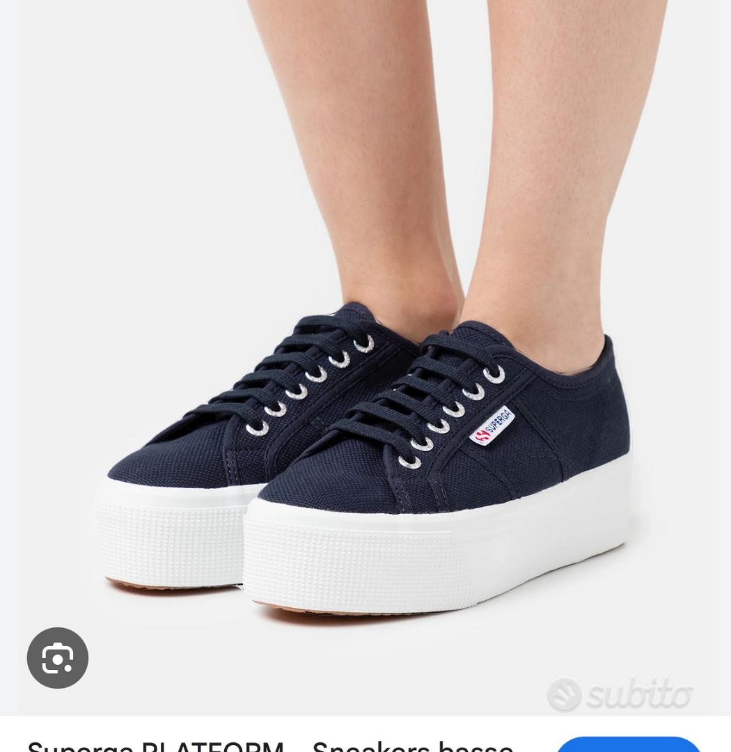 Superga blu con plateau 36 Abbigliamento e Accessori In vendita a Palermo