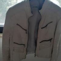 giacca pelle bianca da donna. taglia  42