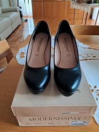 scarpe nere tacco, taglia 38