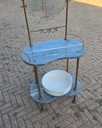 Mobile Toilette Epoca Primo '900 in Marmo, Ottone
