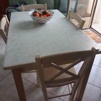 TAVOLO CUCINA PIÙ 6 SEDIE IN PURO LEGNO