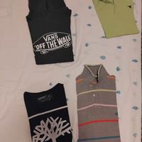 2 polo, 1 t-shirt, 1 felpa